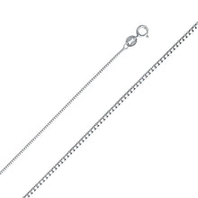 Load image into Gallery viewer, 14K White Gold 0.6 MM Box Link Chain with Spring Ring Clasp Closure