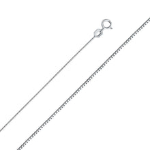 Load image into Gallery viewer, 14K White Gold 0.5mm with Box Chain With Spring Clasp Closure