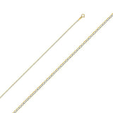 14K Yellow Gold 1.5mm Spring Ring Flat Mariner WP Link Chain With Spring Clasp Closure