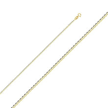 Load image into Gallery viewer, 14K Yellow Gold 1.5mm Spring Ring Flat Mariner Link Chain With Spring Clasp Closure