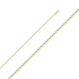 14K Yellow Gold 1.5mm Spring Ring Flat Mariner Link Chain With Spring Clasp Closure