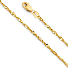 Load image into Gallery viewer, 14K Yellow Gold 1.8mm with Singapore Chain With Spring Clasp Closure