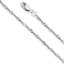Load image into Gallery viewer, 14K White Gold 1.8mm with Singapore Chain With Spring Clasp Closure