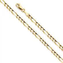 Load image into Gallery viewer, 14K Yellow Gold 4.0mm Lobster Figaro 3? Concave Regular Link Chain With Spring Clasp Closure
