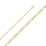 14K Yellow Gold 2.7mm Lobster Figaro 3? WP Regualar Link Chain With Spring Clasp Closure