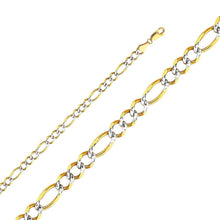 Load image into Gallery viewer, 14K Yellow Gold 5.6mm Lobster Figaro 3+1 WP Open Light Link Chain With Spring Clasp Closure