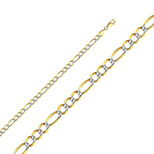 Load image into Gallery viewer, 14K Yellow Gold 4.7mm Lobster Figaro 3? WP Open Light Link Chain With Spring Clasp Closure