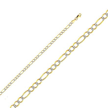 Load image into Gallery viewer, 14K Yellow Gold 3.9mm Lobster Figaro 3+1 WP Open Light Link Chain With Spring Clasp Closure