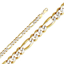 Load image into Gallery viewer, 14K Yellow Gold 11.3mm Lobster Figaro 3? WP Regular Link Chain With Spring Clasp Closure