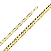 Load image into Gallery viewer, 14K Yellow Gold 9.8mm Cuban Concave Regular Link Chain With Spring Clasp Closure