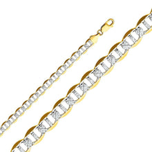 Load image into Gallery viewer, 14K Yellow Gold 7.7mm Lobster Flat Mariner WP Link Chain With Spring Clasp Closure