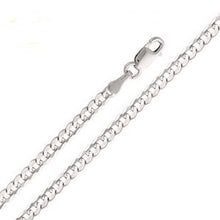 Load image into Gallery viewer, 14K White Gold 2.7mm Lobster Figaro 3? Cuban Concave Regular Link Chain With Spring Clasp Closure
