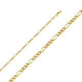 14K Yellow Gold 3.1mm Lobster Figaro 3? Regular Link Chain With Spring Clasp Closure