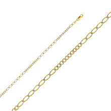 Load image into Gallery viewer, 14K Yellow Gold 2.6mm Lobster Figaro 10? Assorted WP Link Chain With Spring Clasp Closure