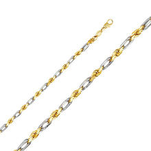 Load image into Gallery viewer, 14K Two Tone Gold 5mm Lobster Figarope Link Assorted Chain With Spring Clasp Closure