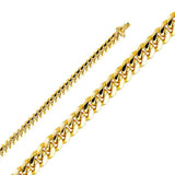 14K Yellow Gold 6.9mm Box With Tongue Miami Cuban Link Assorted Chain With Spring Clasp Closure