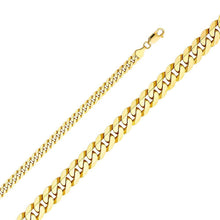 Load image into Gallery viewer, 14K Yellow Gold 6.3mm Lobster Flat Cuban Bevelled Link Assorted Chain With Spring Clasp Closure