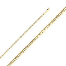 Load image into Gallery viewer, 14K Yellow Gold 3.5mm Lobster Hollow Mariner Bevel Link Chain With Spring Clasp Closure