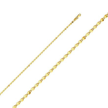 Load image into Gallery viewer, 14K Yellow Gold 2.2mm Lobster Hollow Curved Mirror Chain With Spring Clasp Closure