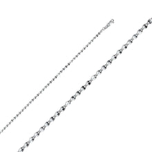 Load image into Gallery viewer, 14K White Gold 2.2mm Lobster Hollow Curved Mirror Chain With Spring Clasp Closure