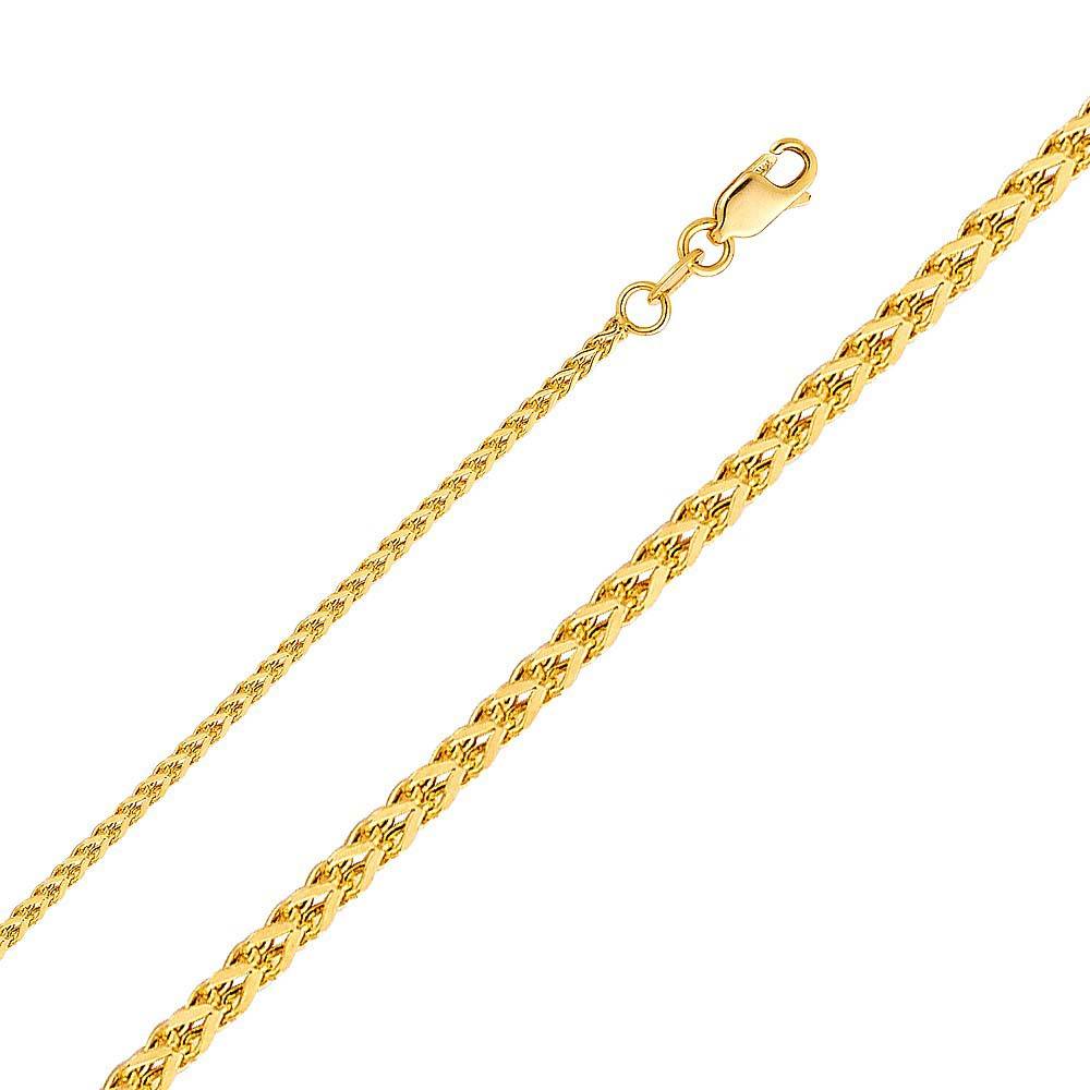 14K Yellow Gold 1.7mm Hollow Half RD Box Chain With Spring Clasp Closure