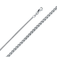 Load image into Gallery viewer, 14K White Gold 1.7mm Hollow Half RD Box Chain With Spring Clasp Closure