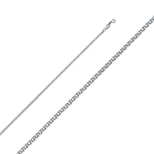 Load image into Gallery viewer, 14K White Gold 2mm Lobster Flat Open Wheat Chain With Spring Clasp Closure