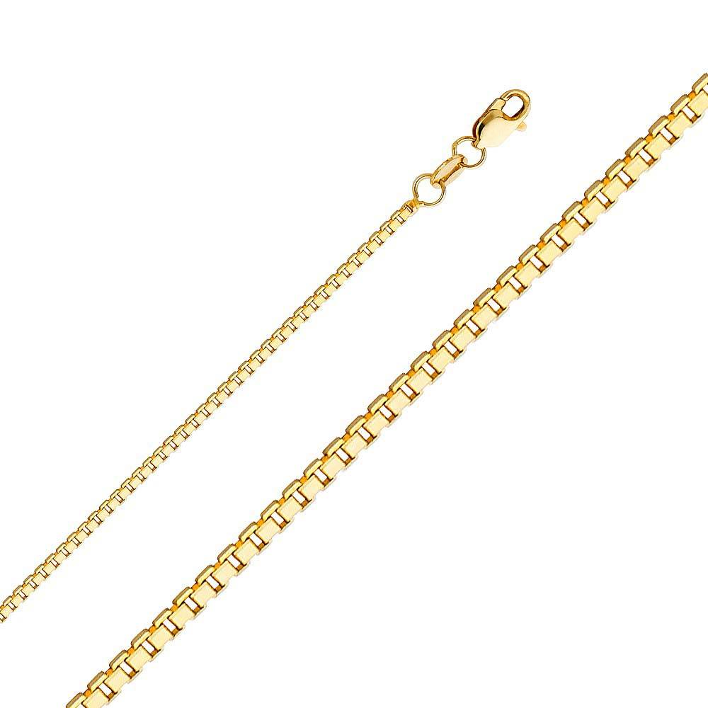 14K Yellow Gold 1.2mm with Box Chain With Spring Clasp Closure