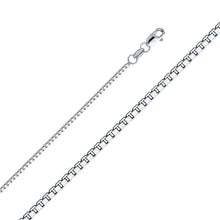Load image into Gallery viewer, 14K White Gold 1.2mm with Box Chain With Spring Clasp Closure