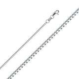 14K White Gold 1.2mm with Box Chain With Spring Clasp Closure