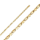 14K Yellow Gold 4.1mm Lobster Handmade Link Chain With Spring Clasp Closure