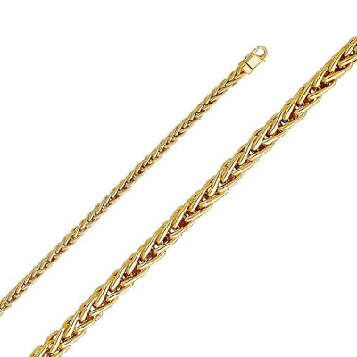 14K Yellow Gold 4.5mm Lobster Handmade Link Chain with Spring Clasp Closure