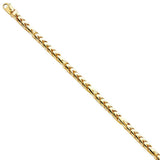 14K Yellow Gold 6.1mm Lobster Handmade Link Chain With Spring Clasp Closure