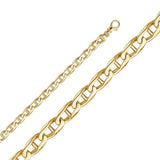 14K Yellow Gold 6.6mm Lobster Handmade Link Chain With Spring Clasp Closure