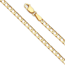 Load image into Gallery viewer, 14K Yellow Gold 3.4mm Square Curb Regular Link Chain With Spring Clasp Closure