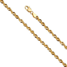 Load image into Gallery viewer, 14K Yellow Gold 3.3mm Lobster Hollow French Rope Diamond Cut Polished Chain With Spring Clasp Closure