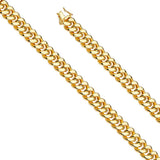 14K Yellow Gold 12.0mm Box Hollow Miami Cuban Polished Chain With Spring Clasp Closure