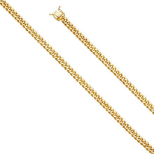 Load image into Gallery viewer, 14K Yellow Gold 5.7mm Lobster Hollow Miami Cuban Polished Chain With Spring Clasp Closure