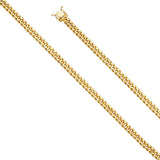 14K Yellow Gold 5.7mm Lobster Hollow Miami Cuban Polished Chain With Spring Clasp Closure