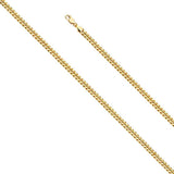 14K Yellow Gold 4.5mm Lobster Hollow Miami Cuban Polished Chain With Spring Clasp Closure