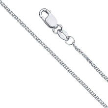 Load image into Gallery viewer, 14K White Gold 1.0mm 8 Side Diamond Cut Round Wheat Shiny Polished Chain With Spring Clasp Closure