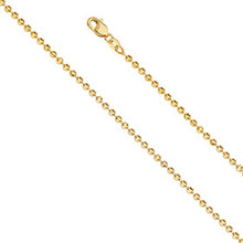Load image into Gallery viewer, 14K Yellow Gold 2.5mm with Moon-Cut Bead Ball Lobster Polished Chain With Spring Clasp Closure