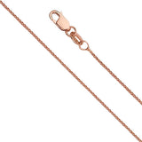 14K Rose Gold 0.9mm Lobster Round Wheat Assorted Chain With Spring Clasp Closure