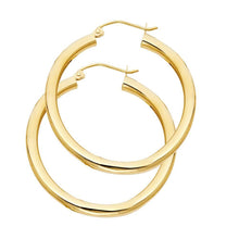 Load image into Gallery viewer, 14K Yellow Gold 3mm Plain Hoop Earrings