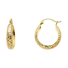 Load image into Gallery viewer, 14K Yellow Gold Full DC Half Dome Hoop Earrings