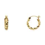 14k Yellow Gold 3mm Petite Openwork Hoop Earrings