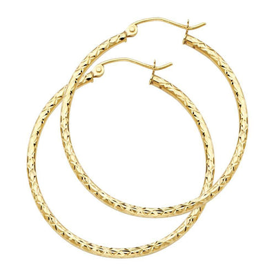 14K Yellow Gold 1.5mm Hoop Earrrings