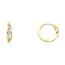 Load image into Gallery viewer, 14K Yellow Gold 4mm Clear CZ Huggies Earrings