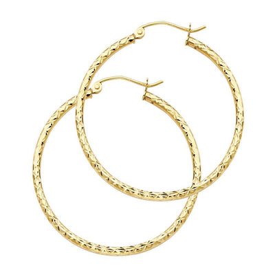 14K Yellow Gold 1.5mm Hoop Earrrings