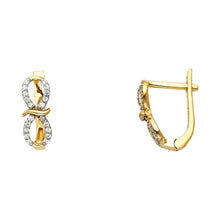 Load image into Gallery viewer, 14K Yellow Gold 10mm Clear CZ Huggies Earrings